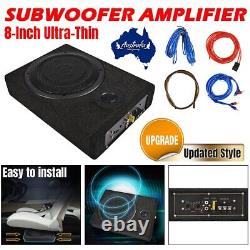 UK 8'' Car Subwoofer Under-Seat 800W Amplifier Speaker Audio Sub Woofer Slim MU