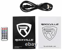 2 Rockville Bpa12 12 Haut-parleurs Dj Pa 600w Alimentés Avec Bluetooth+stands+cables+bag