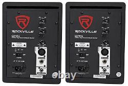 (2) Rockville Dpm5b Dual Powered 5,25 300 Watt Haut-parleurs Active Studio Monitor