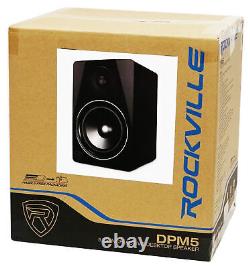 (2) Rockville Dpm5b Dual Powered 5,25 300 Watt Haut-parleurs Active Studio Monitor