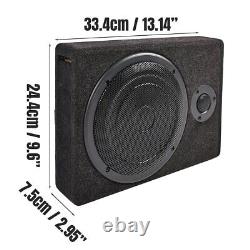 2PCS 8'' Voiture Underseat Slim Amplificateur Subwoofer Haut-parleur Audio Sub Bass Box 600W