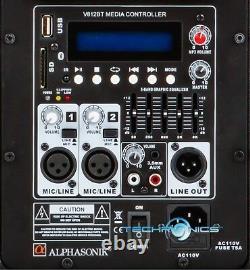 Alphasonik V812bt 12 800w Venum Series Portable Powered Pro Dj Speaker System