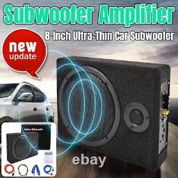 Boîte de basses active sous le siège de voiture de 8 pouces, 800W, haut-parleur de subwoofer audio sub amplificateur 12V.