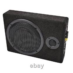 Boîte de basses active sous le siège de voiture de 8 pouces, 800W, haut-parleur de subwoofer audio sub amplificateur 12V.