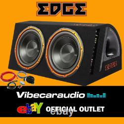 Edge Twin 12 Active Car Subwoofer Enclosure 1800w Max Power In Wiring Kit