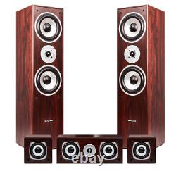 Enceintes 5.1 Son Surround avec caisson de basses, amplificateur bluetooth FM pour home cinéma, en bois