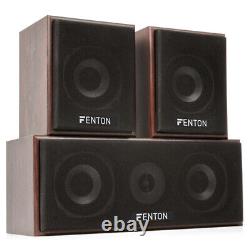 Enceintes 5.1 Son Surround avec caisson de basses, amplificateur bluetooth FM pour home cinéma, en bois