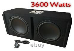 High Power 3600 Watt 12 Twin Amplifié Active Subwoofer Sub Amp Bass Box New