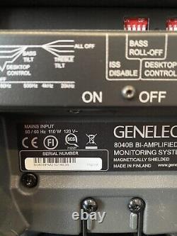Pair De Genelec 8040b 180-watt Bi-amplified 6.5 Woofer Powered Studio Monitor