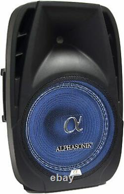 Paire Alphasonik All-in-one 15 Powered 2500w Pro Dj Haut-parleurs De Haut-parleurs Amplifiés