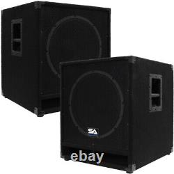 Paire Audio Sismique De 15 Sub Cabs Powered Pa Dj Pro Audio Band Active 15 Subs