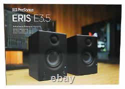 Paire Presonus Eris E3.5 3.5 Moniteurs Studio Powered Haut-parleurs + Supports De Bureau En Bois