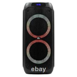 Powered Portable 2x8 Inch Party Karaoke Haut-parleur Led Bluetooth, MIC & Remote