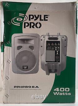 Pyle-Pro PPHP898A Système de haut-parleurs amplifiés/moulés en plastique 2 voies de 400W 8 pouces.