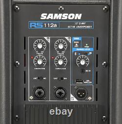 Samson Rs112a 12 400 Watt Powered Bi-amped Dj Pa Speaker Avec Bluetooth/usb
