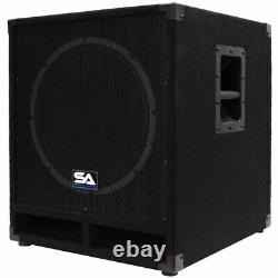 Seismic Audio Powered 15 Subwoofer Cabinet Pa Dj Pro Band Speaker Active Sub