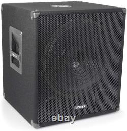 Subwoofer actif amplifié VONYX 15 pouces PA Pass Bass Speaker DJ Disco Sub 600