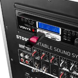 Système audio portable Vonyx 170.001 ST095 8 CD/UHF/MP3 avec Bluetooth